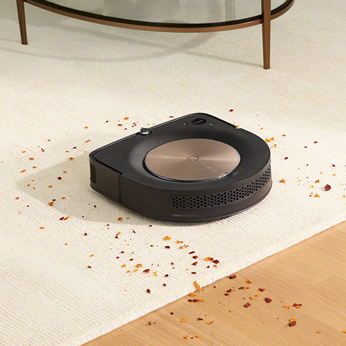 Эффективно чистит ковры iRobot Roomba s9+
